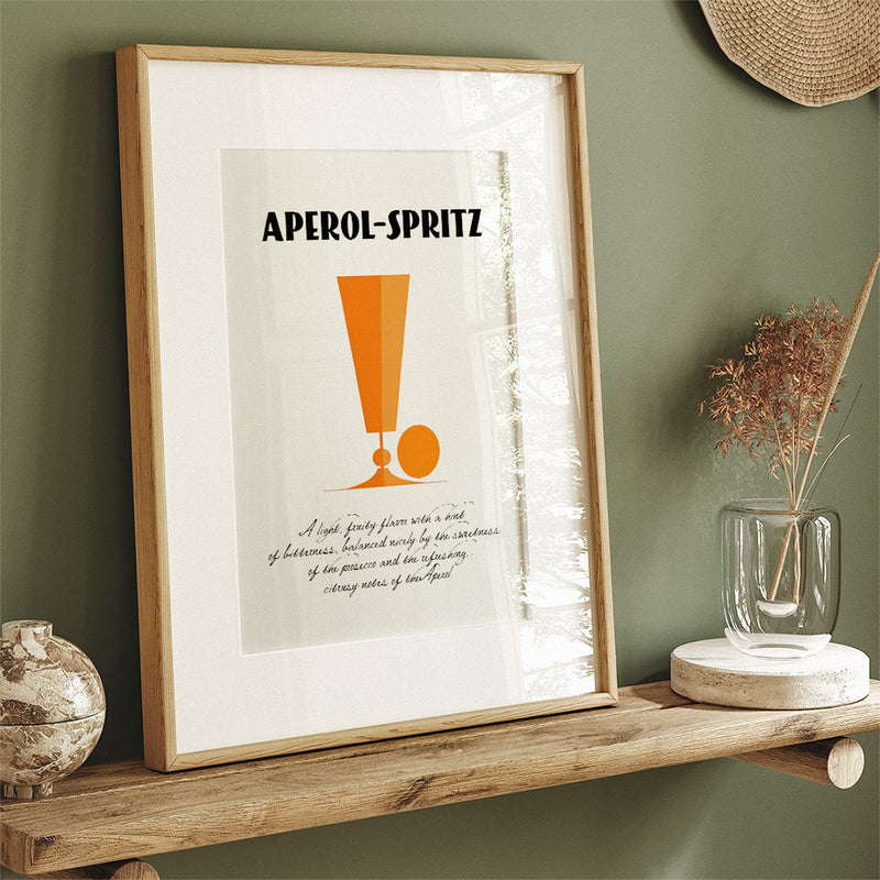 A Classic Aperol Spritz Minimalist Abstract Ad