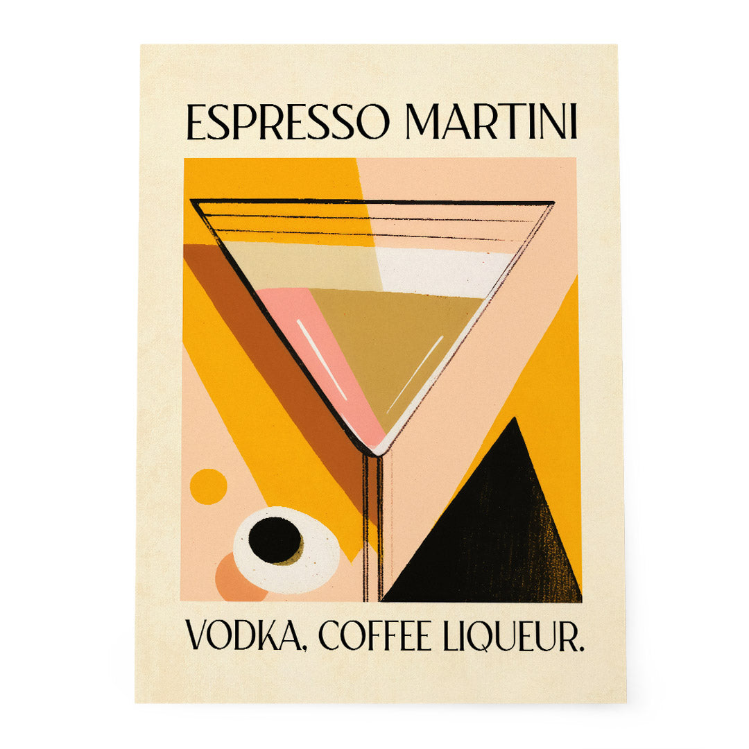 Abstract Espresso Martini Cocktail Art Recipe