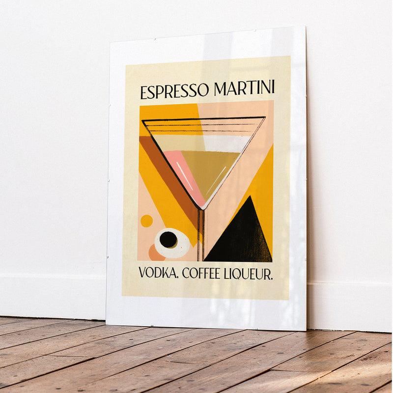 Abstract Espresso Martini Cocktail Art Recipe