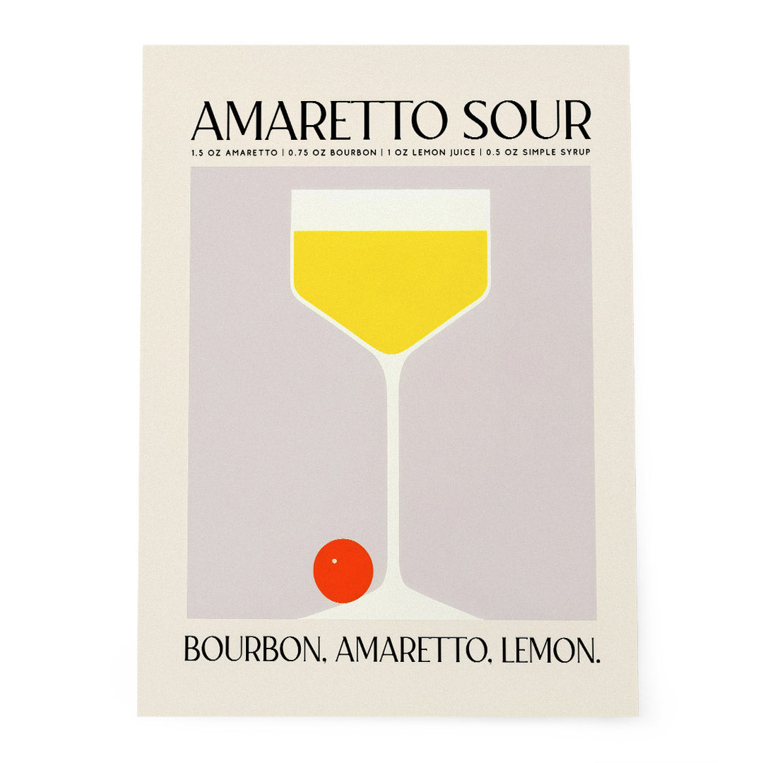 Amaretto Sour Cocktail Recipe Art Nostalgic Grey
