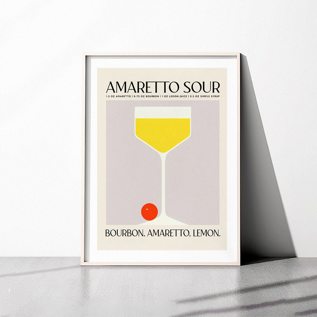 Amaretto Sour Cocktail Recipe Art Nostalgic Grey