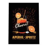 Aperol Spritz Cocktail Cheers Black Orange Board Print Recipe