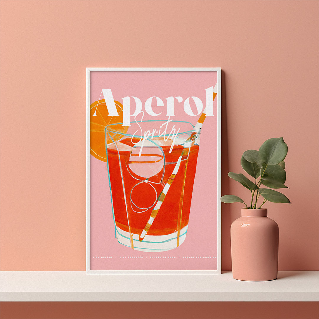 Aperol Spritz Pink Poster