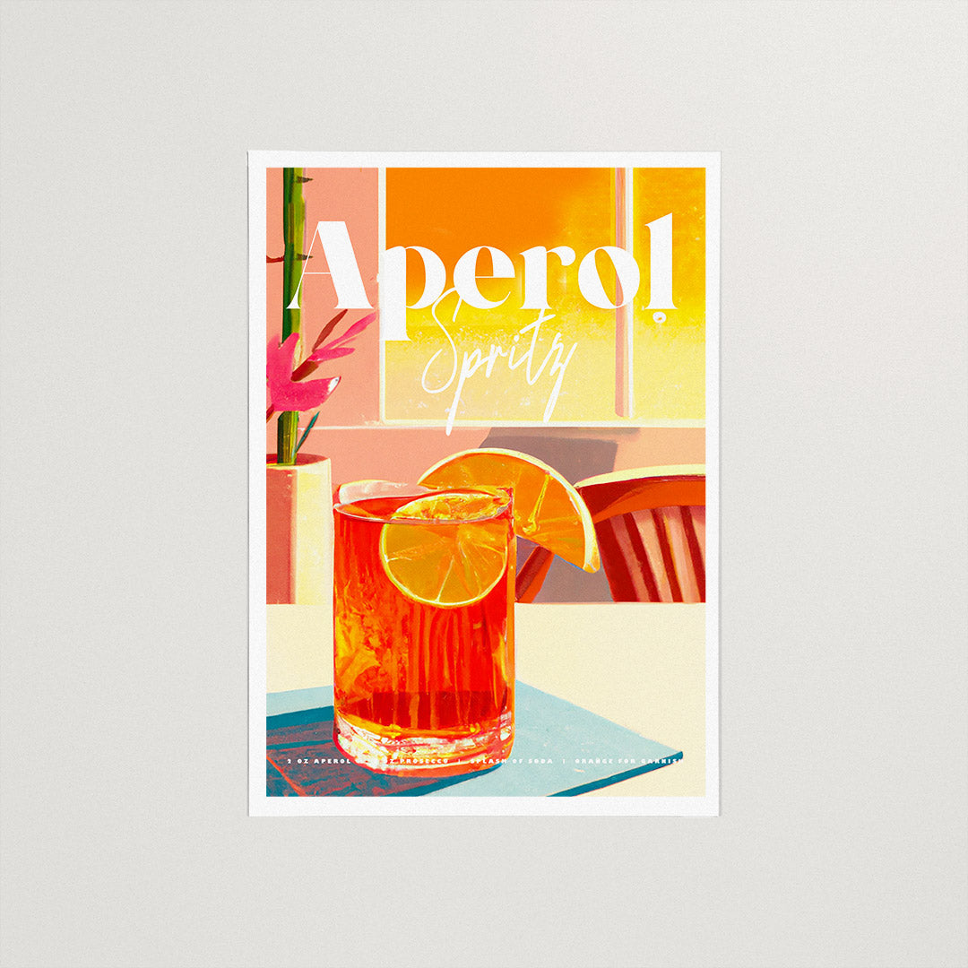 Aperol Spritz Sunset Orange Poster