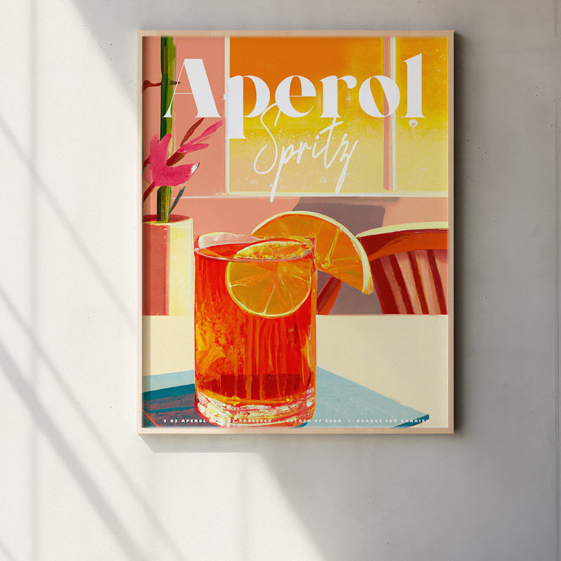 Aperol Spritz Sunset Orange Poster