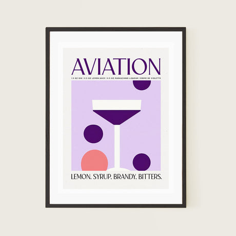 Aviation Cocktail Purple Abstract Recipe Art