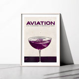 Aviation Poster Violet Cocktail Vintage Elegance