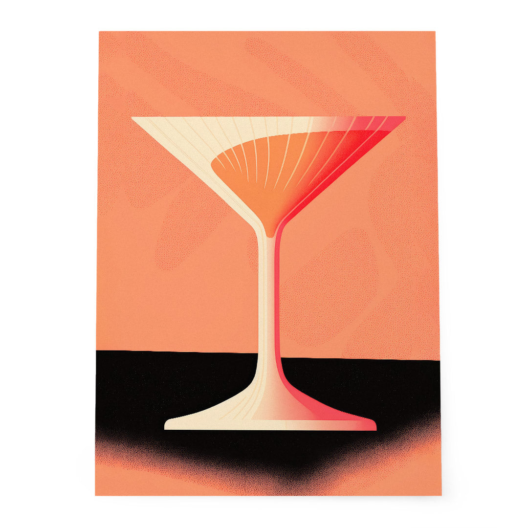 Big Vintage Cocktail Glass Home Bar Pink