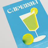 Blue Caipirinha Cocktail Vintage Print 1963 Retro
