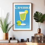 Blue Caipirinha Cocktail Vintage Print 1963 Retro