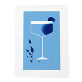 Blue Cocktail Minimalist Kitchen Bar Art