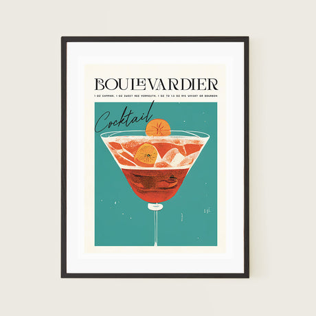 Boulevardier Cocktail Poster Sunlit Italian Elegance