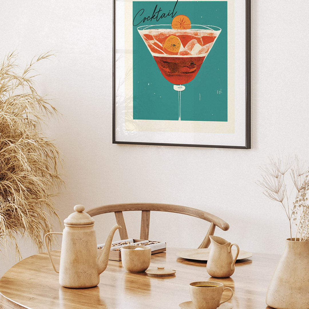 Boulevardier Cocktail Poster Sunlit Italian Elegance