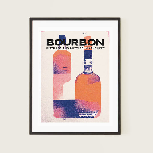 Bourbon Poster Riso Print Amber Hued Elegance
