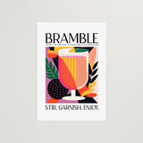 Bramble Cocktail Vintage Recipe Colorful Kitchen Art