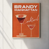 Brandy Manhattan Cocktail Poster Splashes of Nostalgia