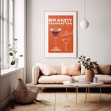 Brandy Manhattan Cocktail Poster Splashes of Nostalgia