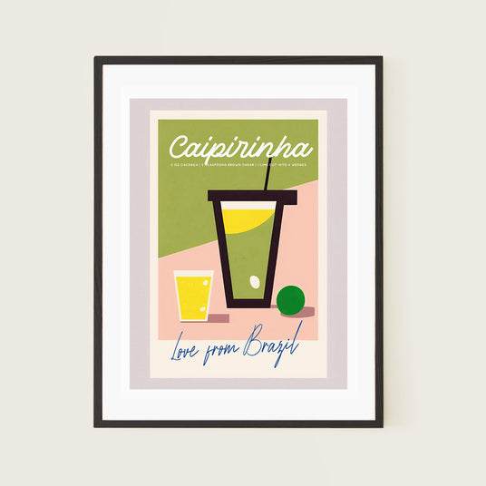 Caipirinha Cocktail Love from Brazil Abstract Art Print