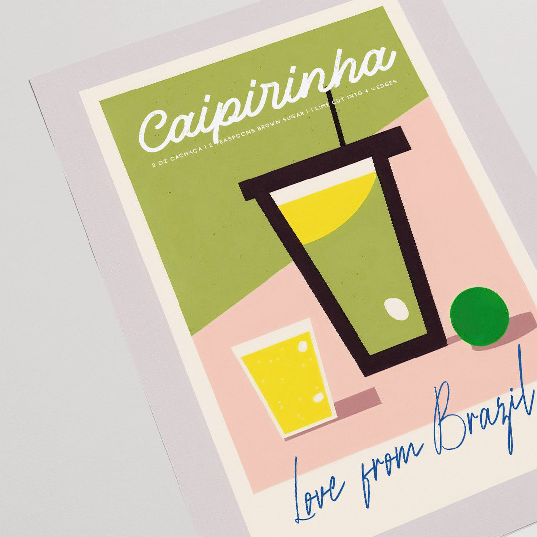 Caipirinha Cocktail Love from Brazil Abstract Art Print