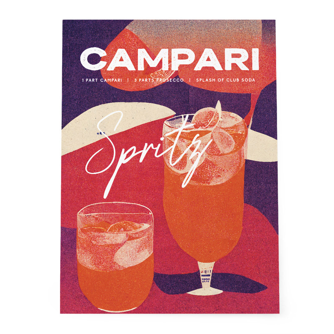 Campari Spritz Poster Bubbly Retro Elegance