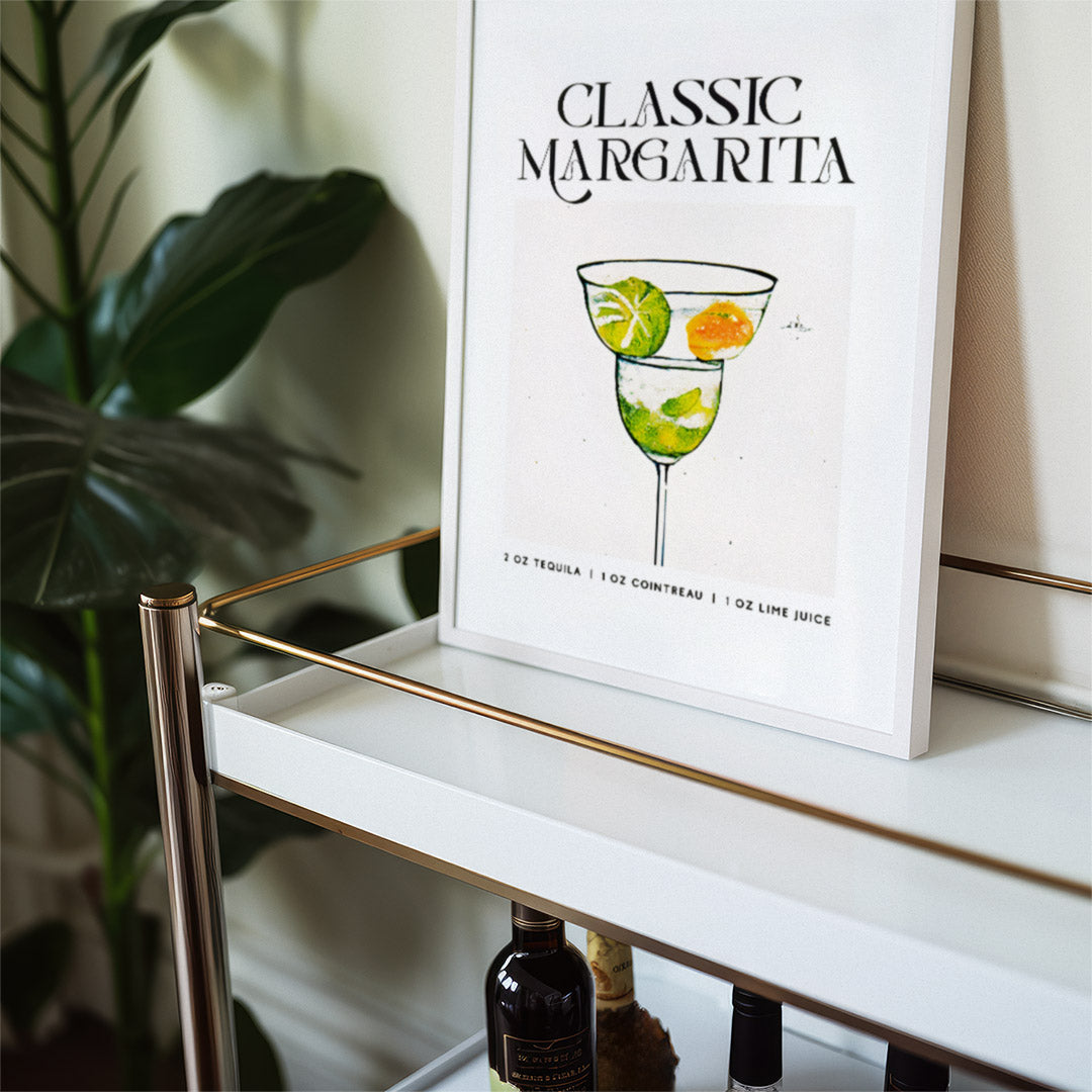 Classic Margarita Cocktail Poster Homebar Tropical Elegance