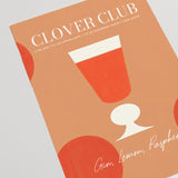 Clover Club Cocktail Red Dots Brown Abstract Print 1977