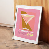 Cosmopolitan Cocktail 1978 Classic Recipe Pink Abstract