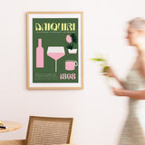 Daiquiri Cocktail 1898 Classic Recipe Green Pink Kitchen Art