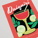 Daiquiri Cocktail Art Red Glass Vintage Recipe