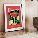 Daiquiri Cocktail Art Red Glass Vintage Recipe