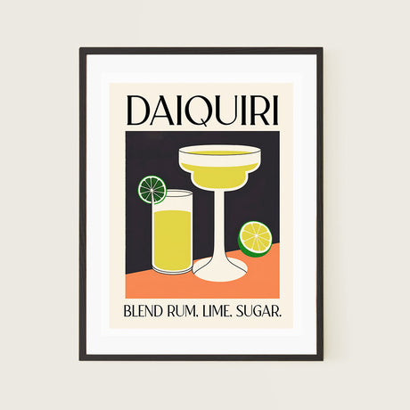 Daiquiri Cocktail Art Vintage Room Lime Rum Sugar