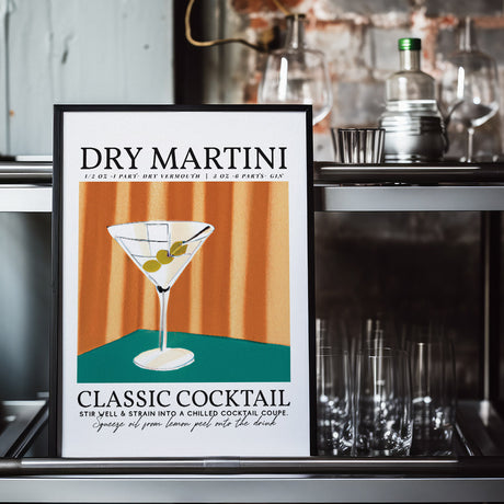 Dry Martini Classic Olive Poster
