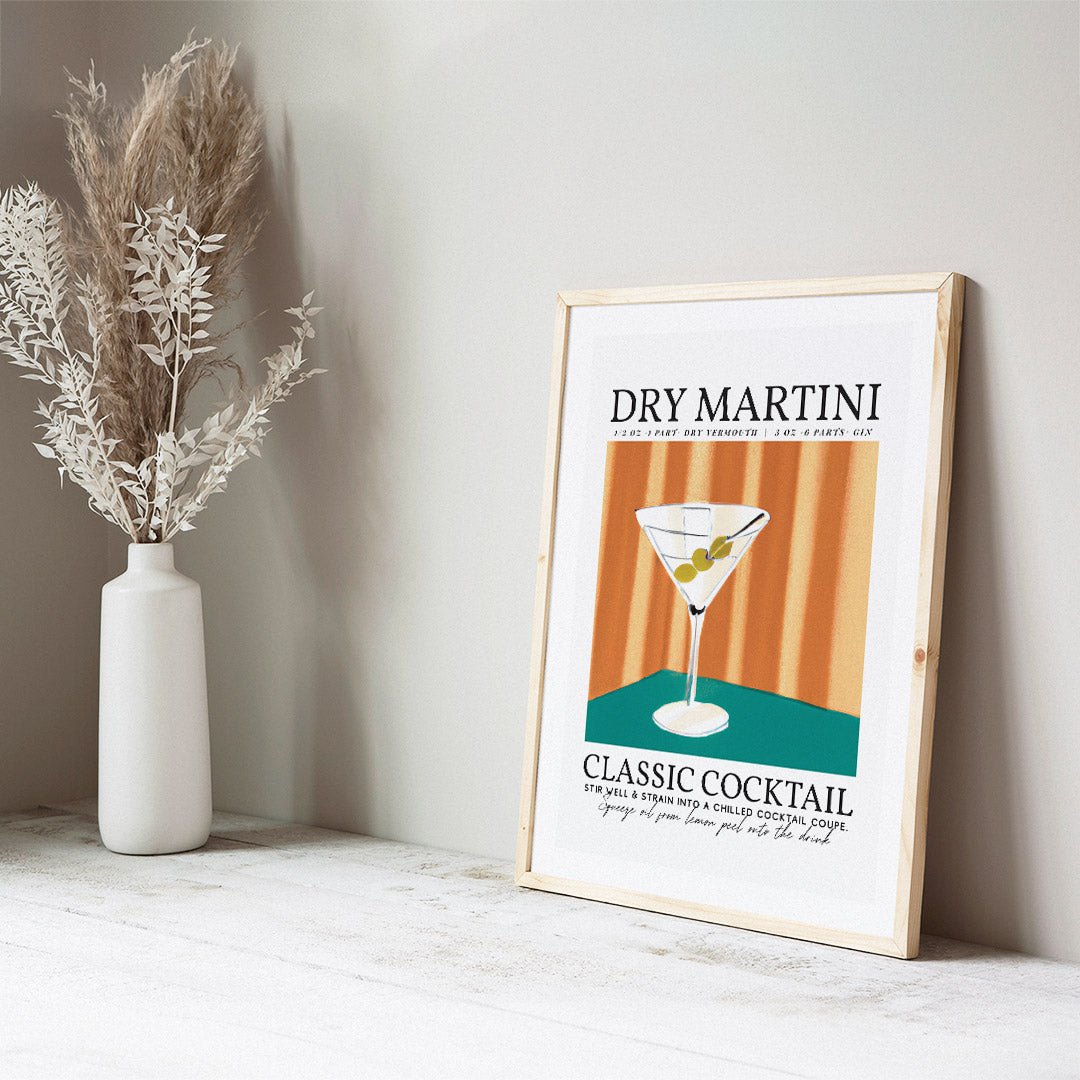 Dry Martini Classic Olive Poster