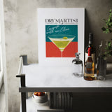 Dry Martini Cocktail Poster Olive Garnish Elegance