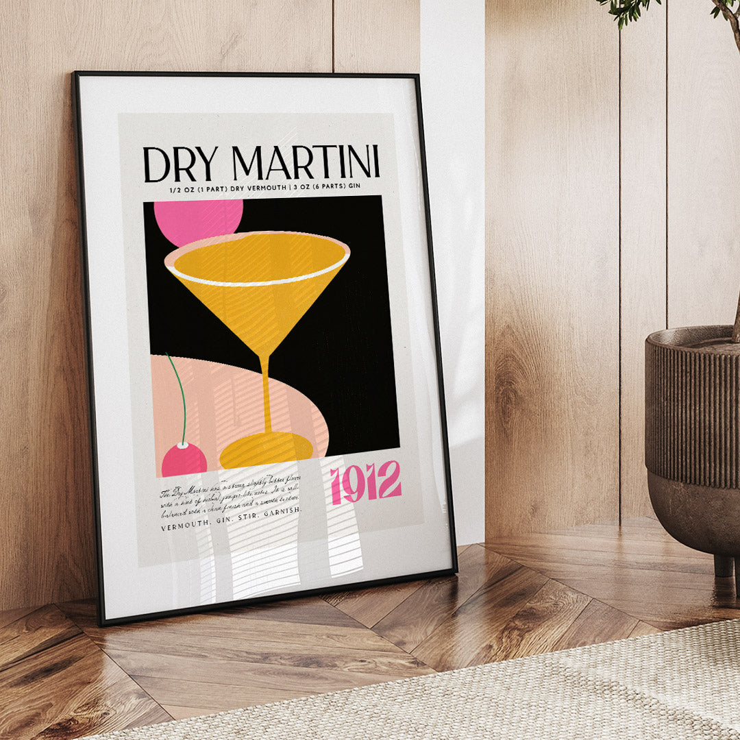 Dry Martini Cocktail Recipe Abstract Kitchen Art
