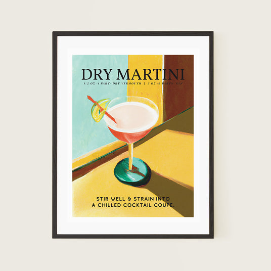 Dry Martini Old Yellow Poster