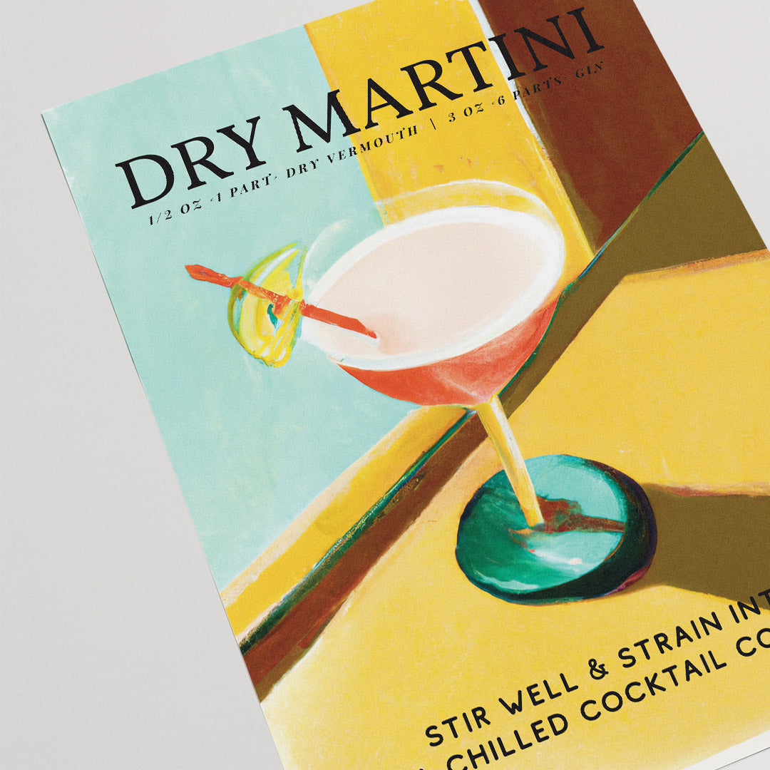 Dry Martini Old Yellow Poster