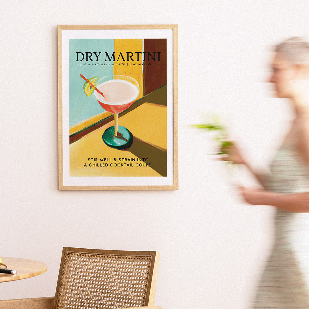Dry Martini Old Yellow Poster