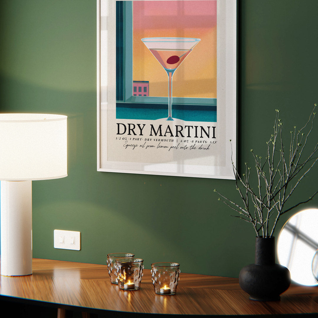 Dry Martini Pink Sunset Poster