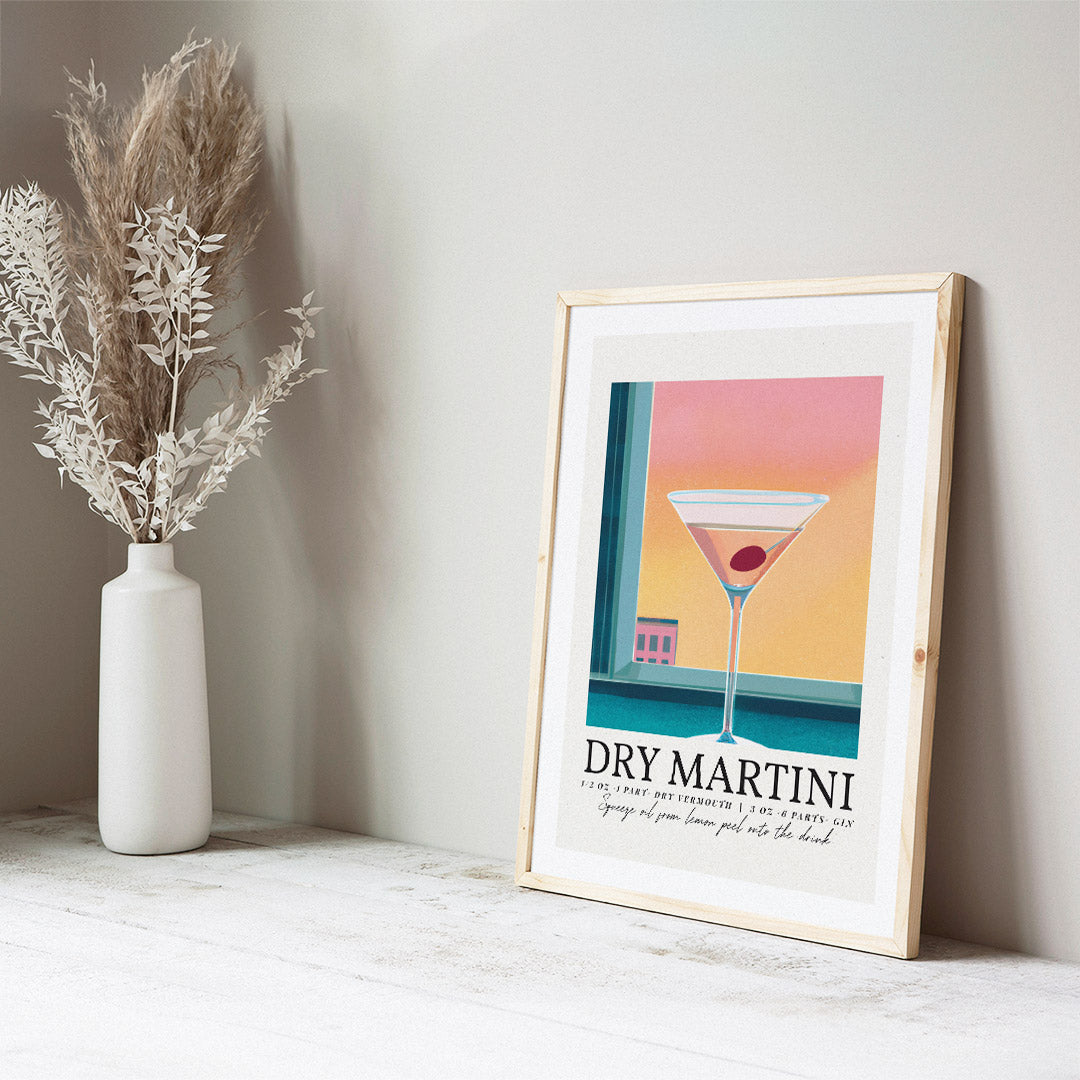Dry Martini Pink Sunset Poster