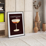 Espresso Martini Cocktail Art Retro Recipe Bar Art