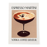 Espresso Martini Cocktail Vintage Recipe Coffee Bar Art