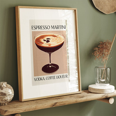 Espresso Martini Cocktail Vintage Recipe Coffee Bar Art
