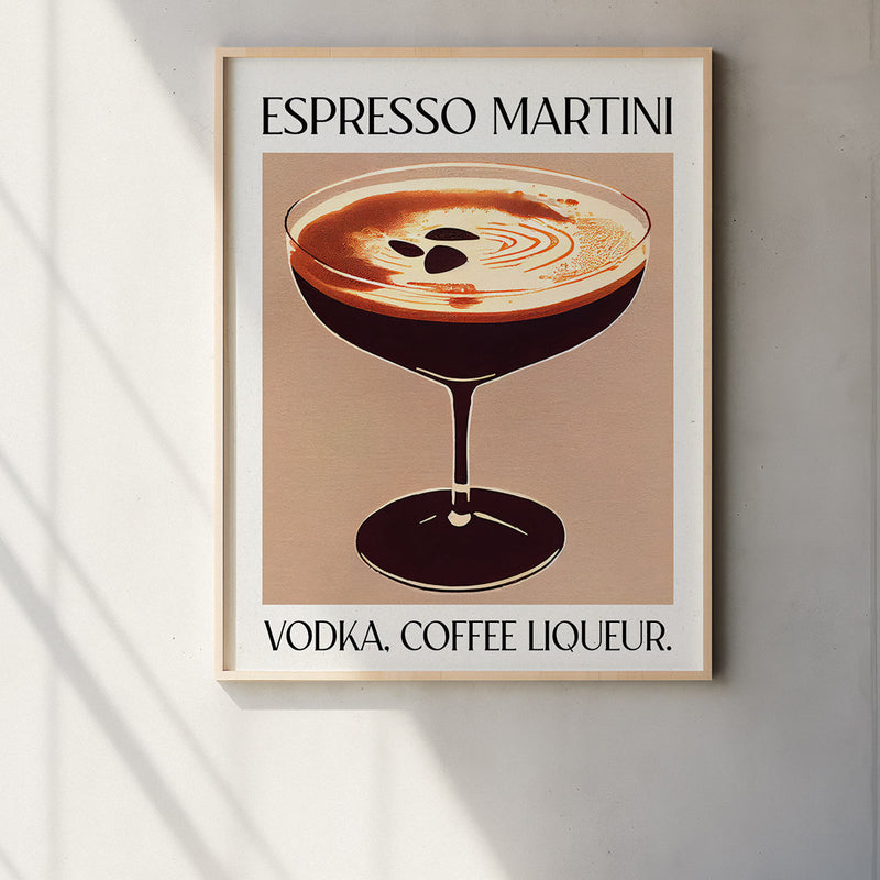 Espresso Martini Cocktail Vintage Recipe Coffee Bar Art