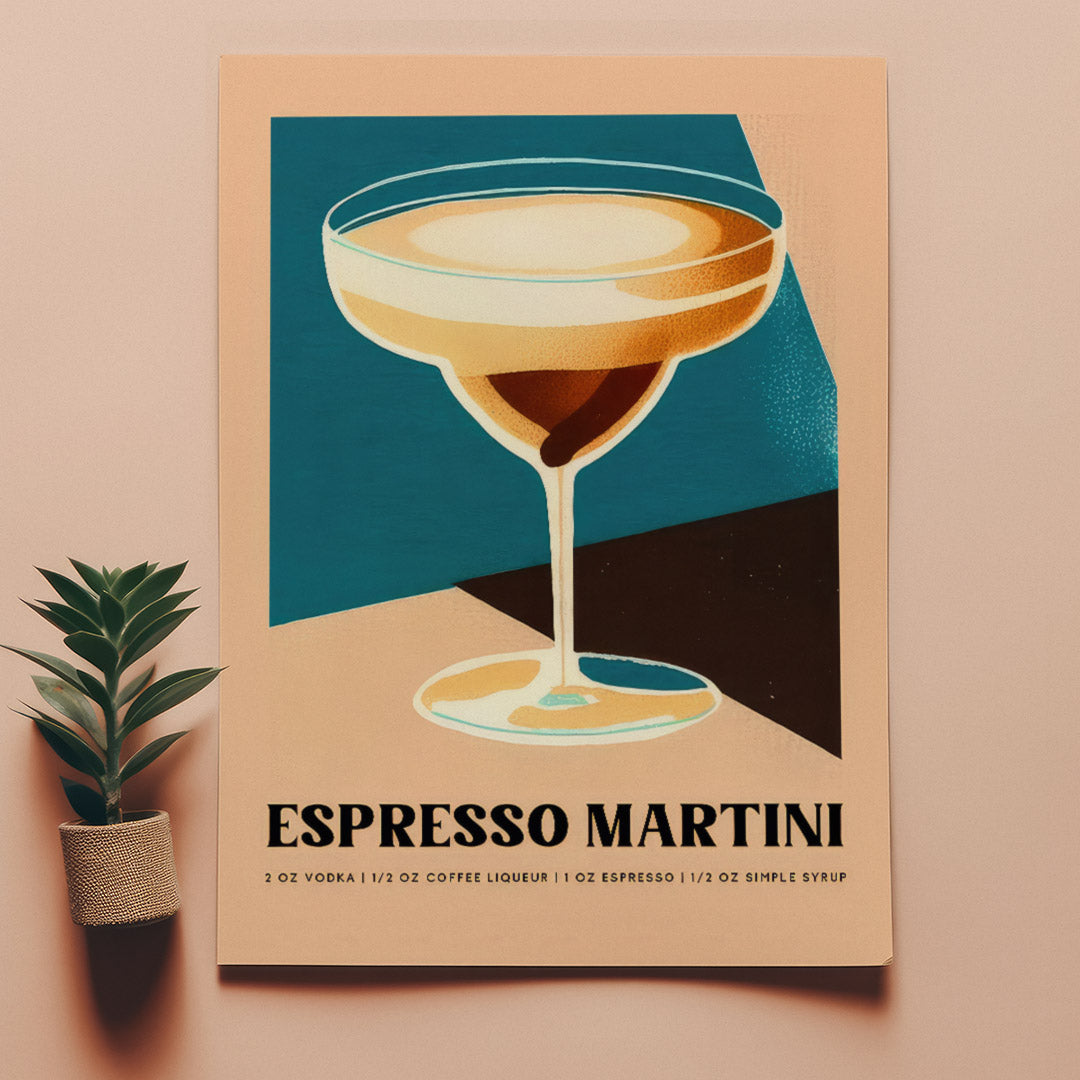 Espresso Martini Cocktail Vintagen Glass Retro