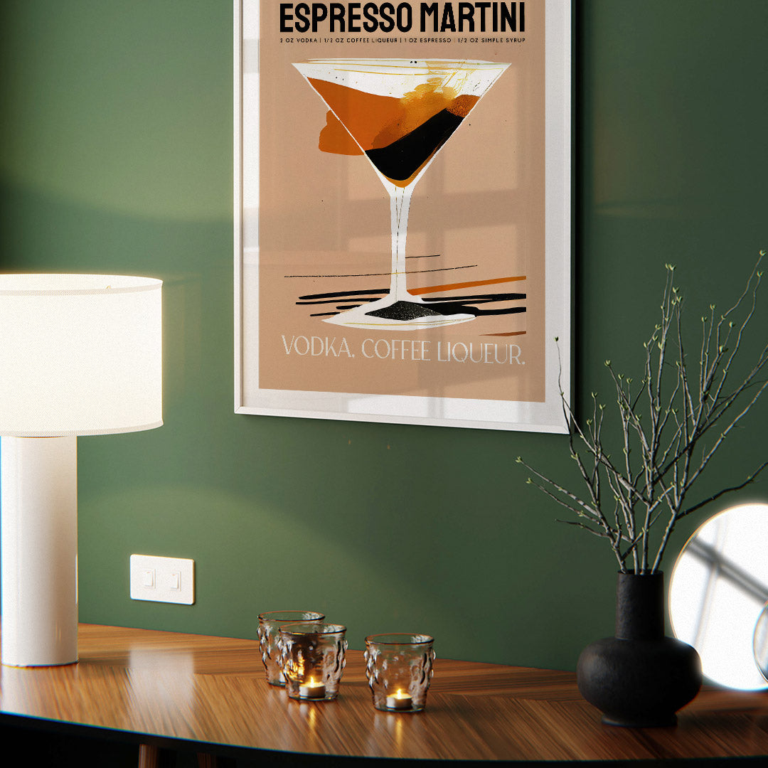 Espresso Martini Coffee Cocktail Art Recipe