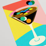 Espresso Martini Confetti Cocktail Art 70s Colorful Home Bar