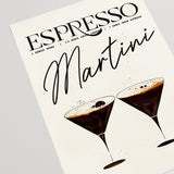 Espresso Martini Poster Retro Espresso Elegance