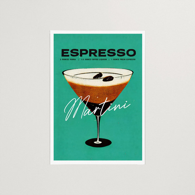 Espresso Martini Poster Retro Speakeasy Elegance