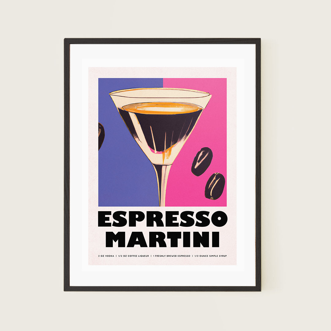 Espresso Martini Purple Pink Beans Poster